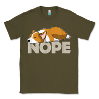 Army Green nope lazy corgi Classic Tee - linhVisuals