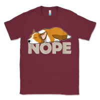 Burgundy nope lazy corgi Classic Tee - linhVisuals