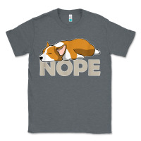 Charcoal Heather nope lazy corgi Classic Tee - linhVisuals