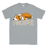 Heather Grey nope lazy corgi Classic Tee - linhVisuals