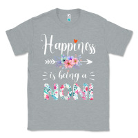 Heather Grey happiness is being a noni ever women floral decor Classic Tee - linhVisuals