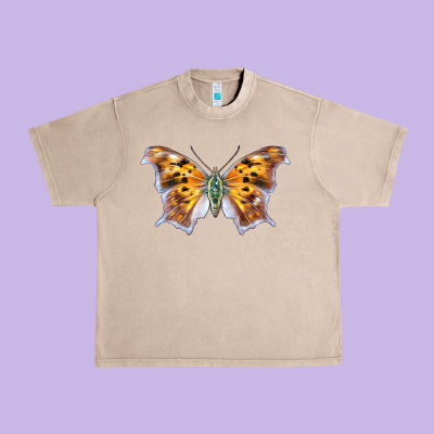 Question Mark Butterfly Urban Heavy Tee Designed By Lillyallendesigns