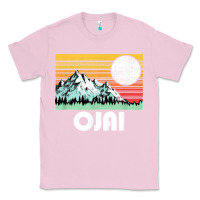 Bubblegum Pink ojai california mountains & sun retro 80s graphic Classic Tee - linhVisuals