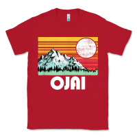 Red ojai california mountains & sun retro 80s graphic Classic Tee - linhVisuals