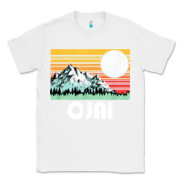 White ojai california mountains & sun retro 80s graphic Classic Tee - linhVisuals