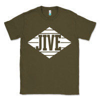 Army Green jive records Classic Tee - linhVisuals