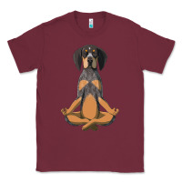 Burgundy yoga fitness bluetick coonhound dog 363 bodybuilding Classic Tee - linhVisuals