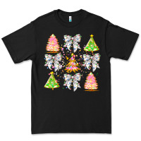 Black Christmas Trees And Bow Premium Tee - CowhideDigitalArt