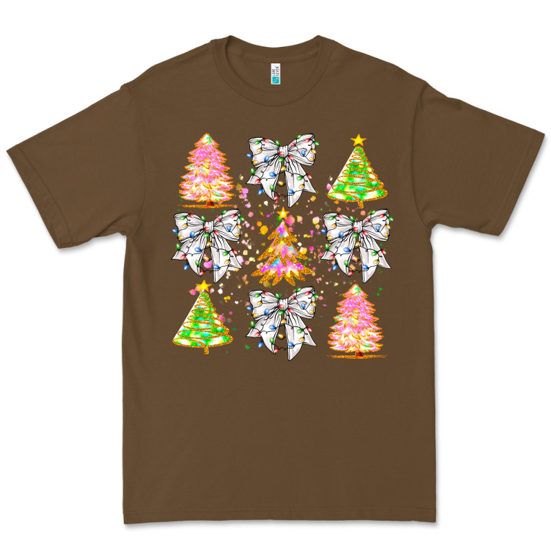 Christmas Trees And Bow Premium Tee by CowhideDigitalArt | Teevron