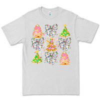 Dove Grey Christmas Trees And Bow Premium Tee - CowhideDigitalArt