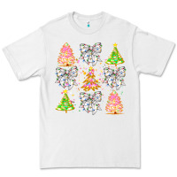White Christmas Trees And Bow Premium Tee - CowhideDigitalArt