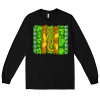 Black saint patricks horseshoe shamrock leopard glitter brushstroke Long Sleeve Tee - Artiststas