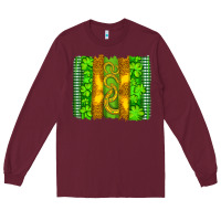 Burgundy saint patricks horseshoe shamrock leopard glitter brushstroke Long Sleeve Tee - Artiststas