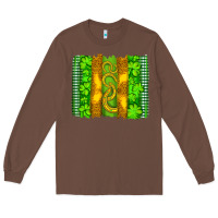 Chestnut saint patricks horseshoe shamrock leopard glitter brushstroke Long Sleeve Tee - Artiststas