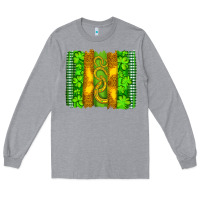 Heather Grey saint patricks horseshoe shamrock leopard glitter brushstroke Long Sleeve Tee - Artiststas