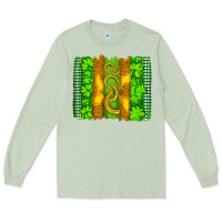 Matcha saint patricks horseshoe shamrock leopard glitter brushstroke Long Sleeve Tee - Artiststas