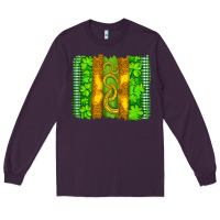 Plum saint patricks horseshoe shamrock leopard glitter brushstroke Long Sleeve Tee - Artiststas