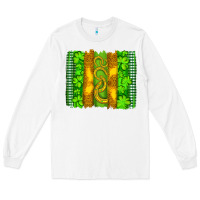 White saint patricks horseshoe shamrock leopard glitter brushstroke Long Sleeve Tee - Artiststas