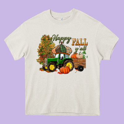 Happy Fall Y'all Heavy Core Tee Designed By Bundleandbundleshop