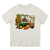 Cream Happy Fall Y'all Heavy Core Tee - BundleAndBundleShop
