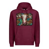 Burgundy Christmas background baby calf Premium Hoodie - BarkalooDesign
