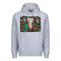 Heather Grey Christmas background baby calf Premium Hoodie - BarkalooDesign