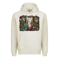 Oatmeal Heather Christmas background baby calf Premium Hoodie - BarkalooDesign