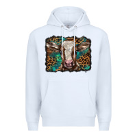 White Christmas background baby calf Premium Hoodie - BarkalooDesign