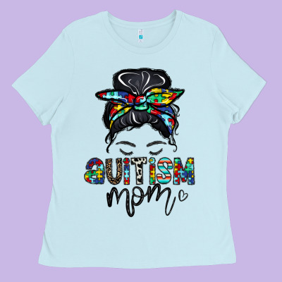 Autism Mom Ladies Tee Designed By Cowhidedigitalart