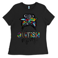 Black autism mom Ladies Tee - CowhideDigitalArt