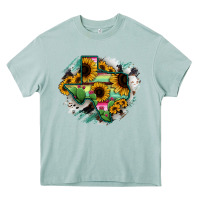 Arona Texas Map Sunflower Cactus Serape Heavy Core Tee - RanaPortraitStore