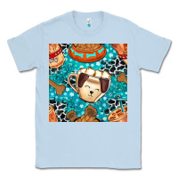 Dusty Blue dog coffee cups and food container with cowhide seamless pattern bbs Classic Tee - BundleAndBundleShop