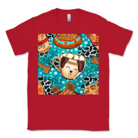 Red dog coffee cups and food container with cowhide seamless pattern bbs Classic Tee - BundleAndBundleShop