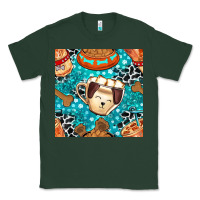 Sports Green dog coffee cups and food container with cowhide seamless pattern bbs Classic Tee - BundleAndBundleShop