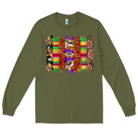 Army Green mardi gras cake fleur de lis crawfish brushstrokes Long Sleeve Tee - Artiststas