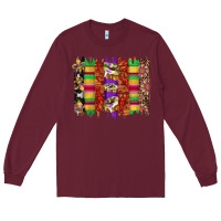 Burgundy mardi gras cake fleur de lis crawfish brushstrokes Long Sleeve Tee - Artiststas