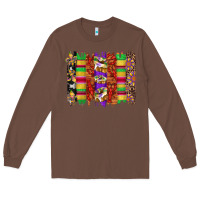 Chestnut mardi gras cake fleur de lis crawfish brushstrokes Long Sleeve Tee - Artiststas