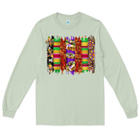 Matcha mardi gras cake fleur de lis crawfish brushstrokes Long Sleeve Tee - Artiststas