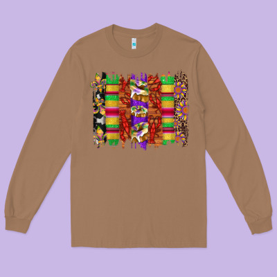 Mardi Gras Cake Fleur De Lis Crawfish Brushstrokes Long Sleeve Tee Designed By Artiststas
