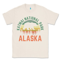 Natural katmai national park alaska bear hiking travel nature retro pullover h Classic Tee - linhVisuals