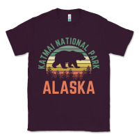 Plum katmai national park alaska bear hiking travel nature retro pullover h Classic Tee - linhVisuals