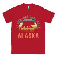 Red katmai national park alaska bear hiking travel nature retro pullover h Classic Tee - linhVisuals
