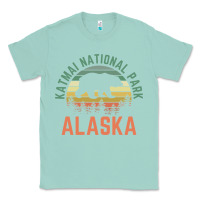 Seafoam katmai national park alaska bear hiking travel nature retro pullover h Classic Tee - linhVisuals