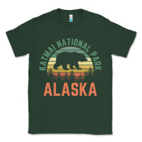 Sports Green katmai national park alaska bear hiking travel nature retro pullover h Classic Tee - linhVisuals