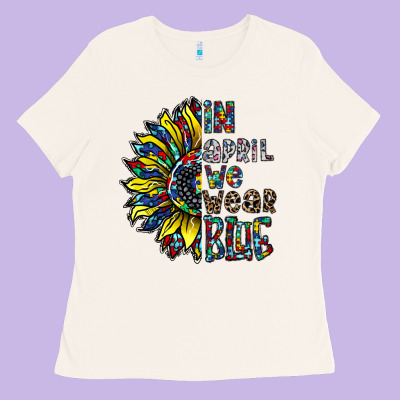 Autism Sunflower Ladies Tee Designed By Cowhidedigitalart