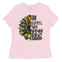 Bubblegum Pink autism sunflower Ladies Tee - CowhideDigitalArt