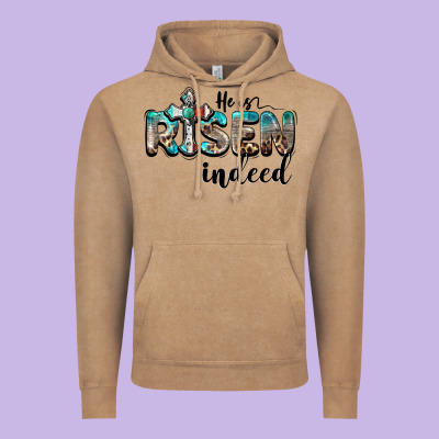 He Is Risen Indeed Vintage Hoodie Designed By Barkaloodesign
