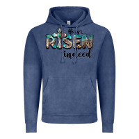 Vintage Denim he is risen indeed Vintage Hoodie - BarkalooDesign