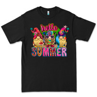Black Hello summer Gnome Premium Tee - CowhideDigitalArt