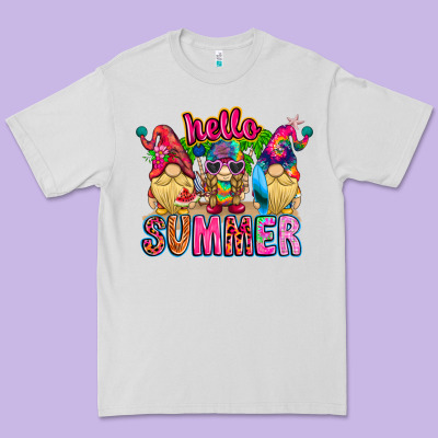 Hello Summer Gnome Premium Tee Designed By Cowhidedigitalart